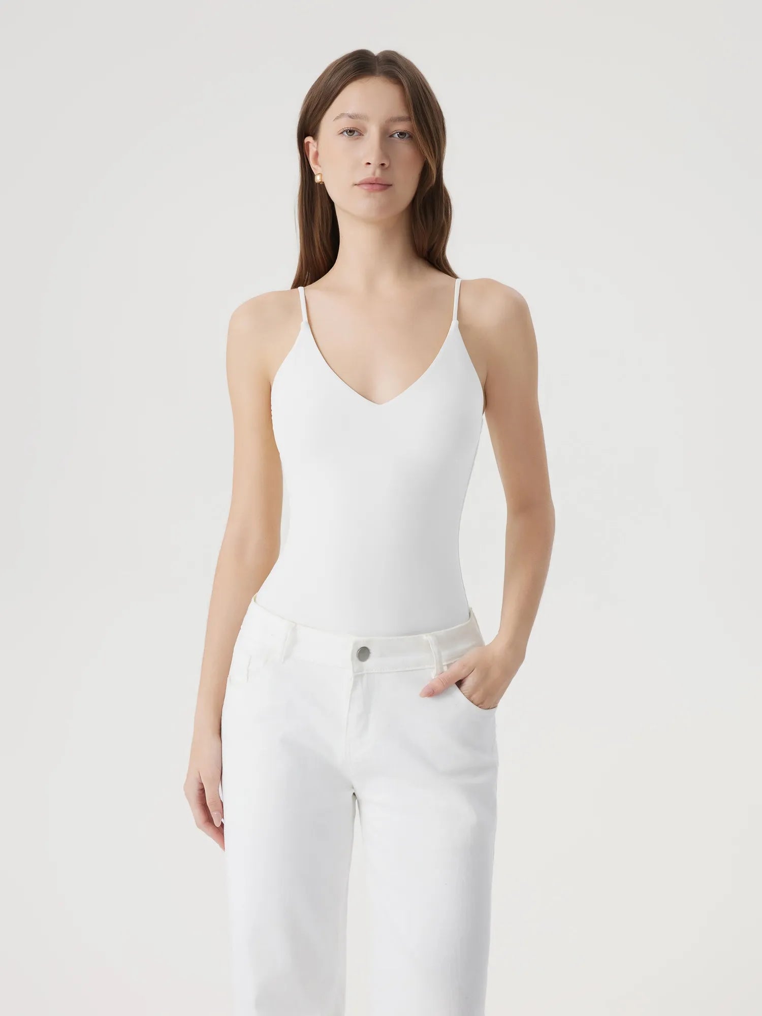Padded V Neck Thong Bodysuit-SUUKSESS-SUUKSESS