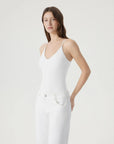Padded V Neck Thong Bodysuit-SUUKSESS-SUUKSESS