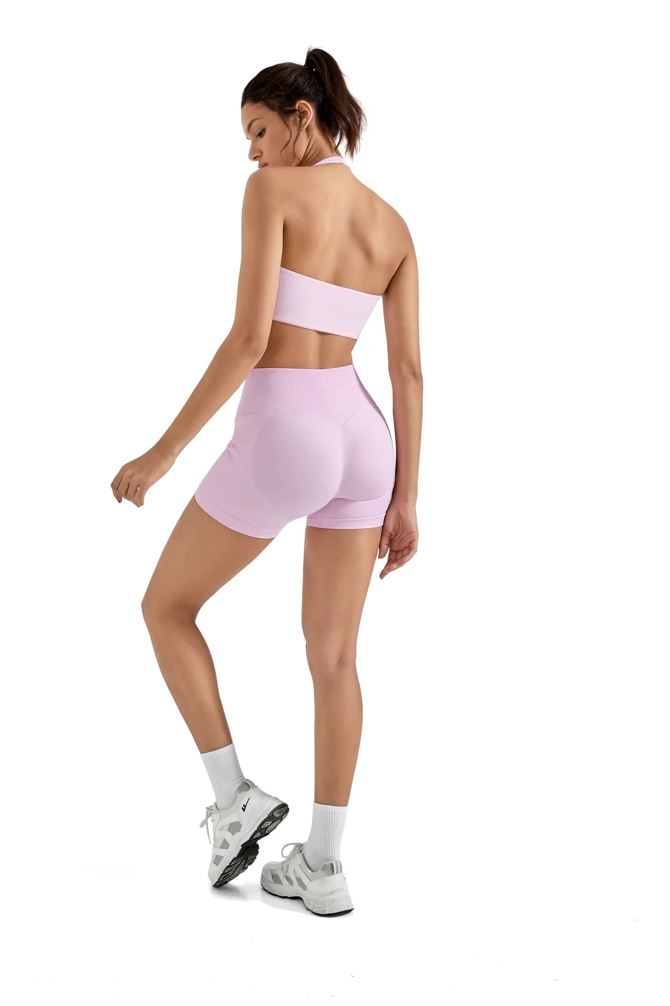 Seamless Hidden Scrunch Shorts-SUUKSESS-Pink-S-SUUKSESS