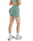 Seamless Hidden Scrunch Shorts-SUUKSESS-Green-S-SUUKSESS