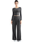 Flowy Palazzo Wide Leg Pants-Clothing-SUUKSESS-Dark Gray-XS-SUUKSESS