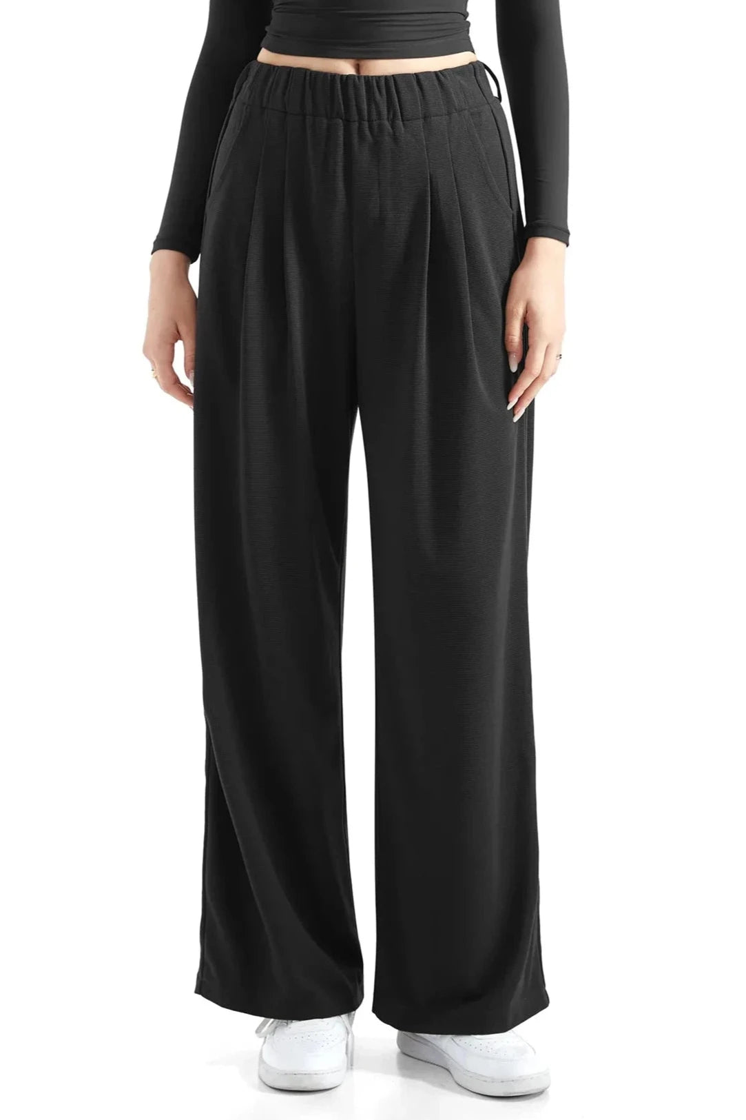 Flowy Palazzo Wide Leg Pants-Clothing-SUUKSESS-Black-XS-SUUKSESS