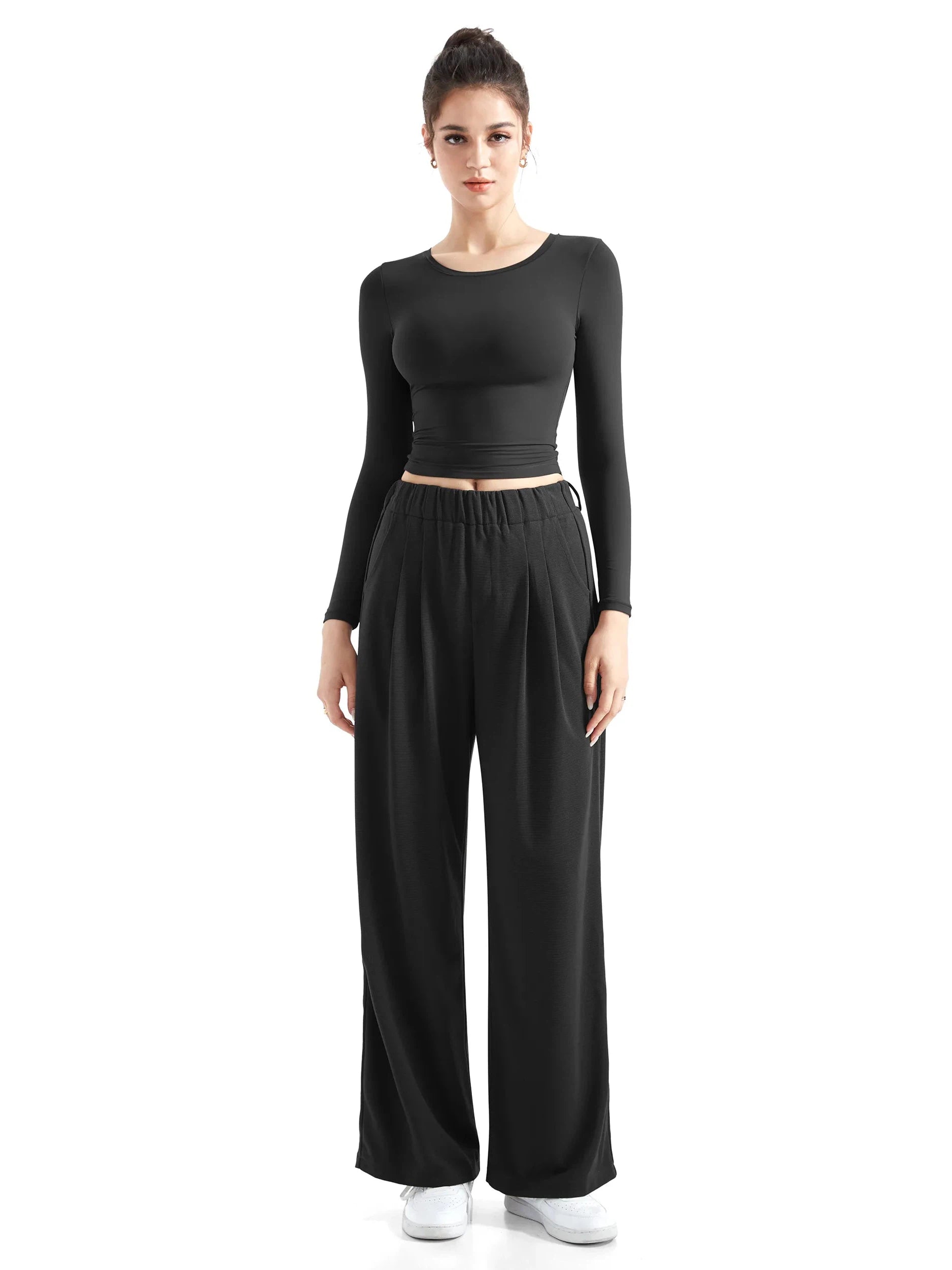 Flowy Palazzo Wide Leg Pants-Clothing-SUUKSESS-Black-XS-SUUKSESS