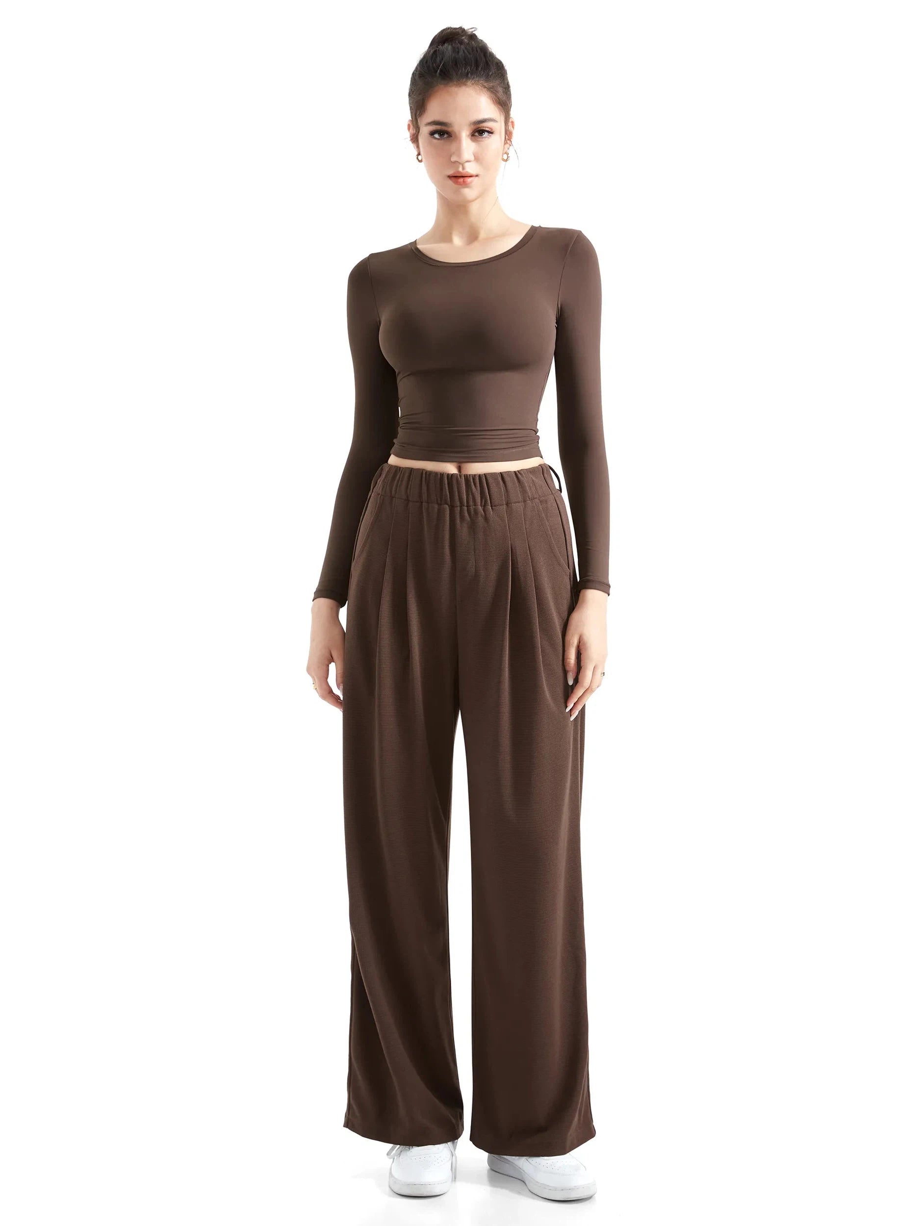 Flowy Palazzo Wide Leg Pants-Clothing-SUUKSESS-Brown-XS-SUUKSESS