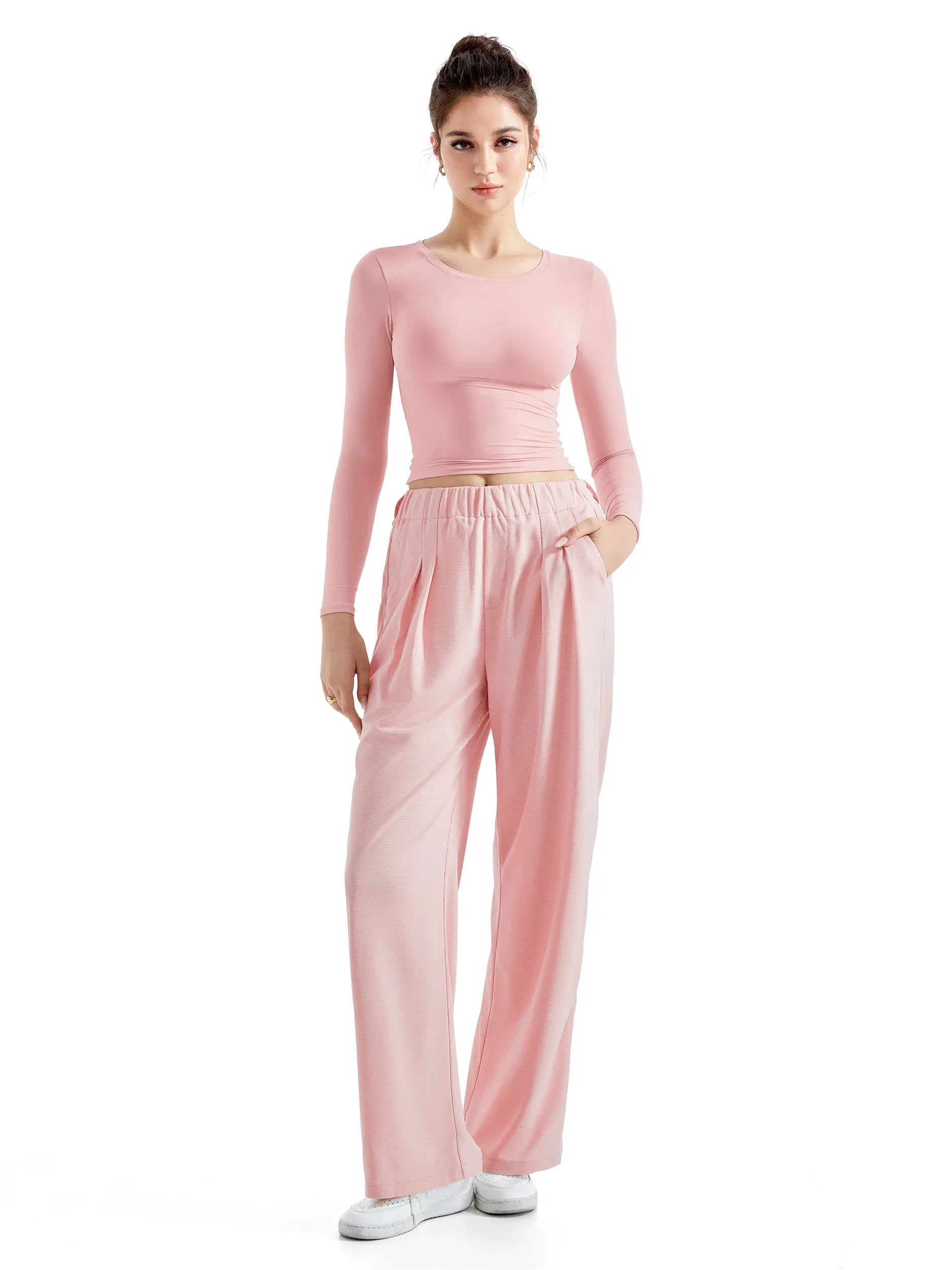 Flowy Palazzo Wide Leg Pants-Clothing-SUUKSESS-pink-XS-SUUKSESS