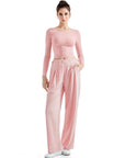 Flowy Palazzo Wide Leg Pants-Clothing-SUUKSESS-pink-XS-SUUKSESS