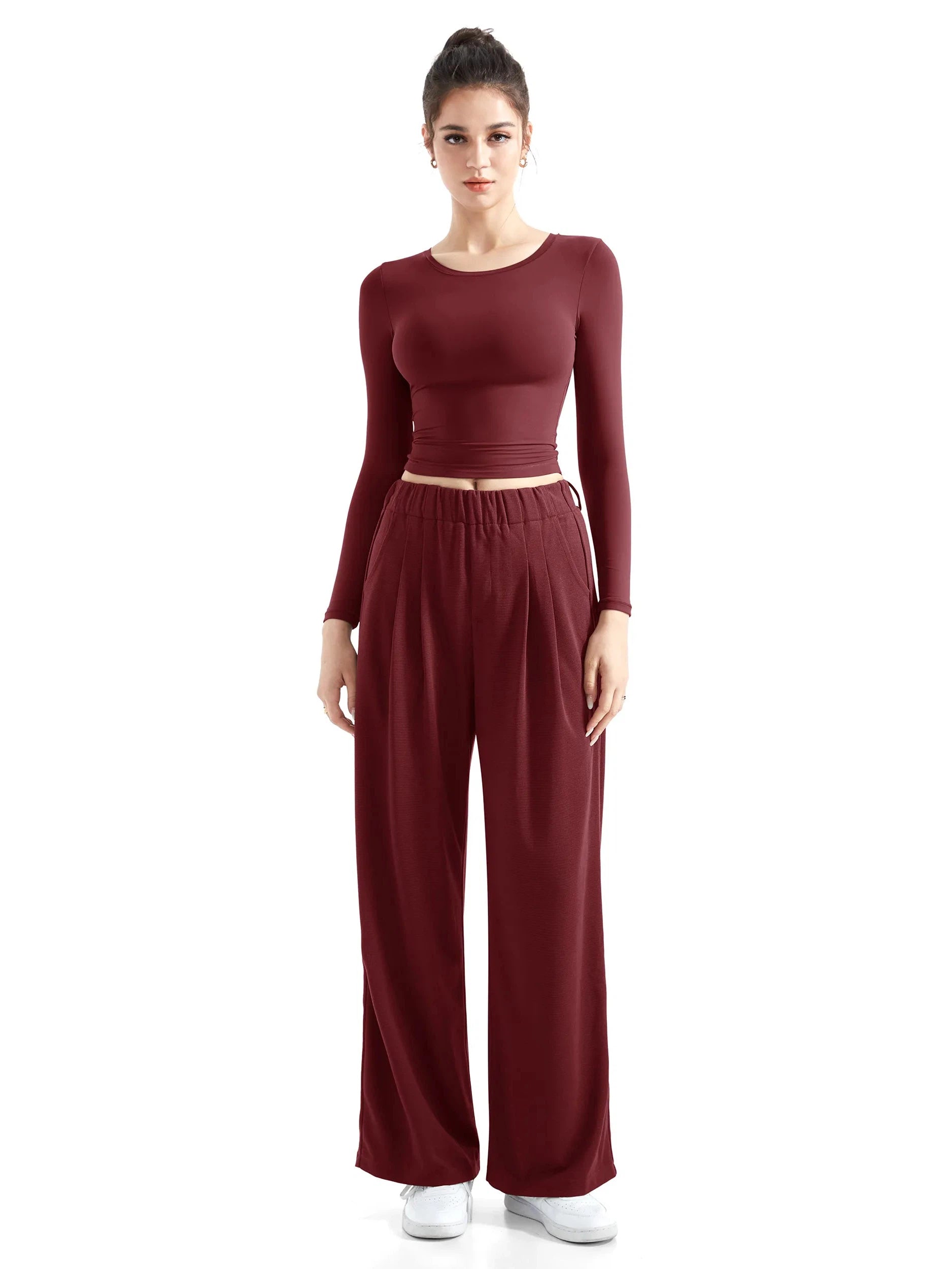 Flowy Palazzo Wide Leg Pants-Clothing-SUUKSESS-Wine-XS-SUUKSESS