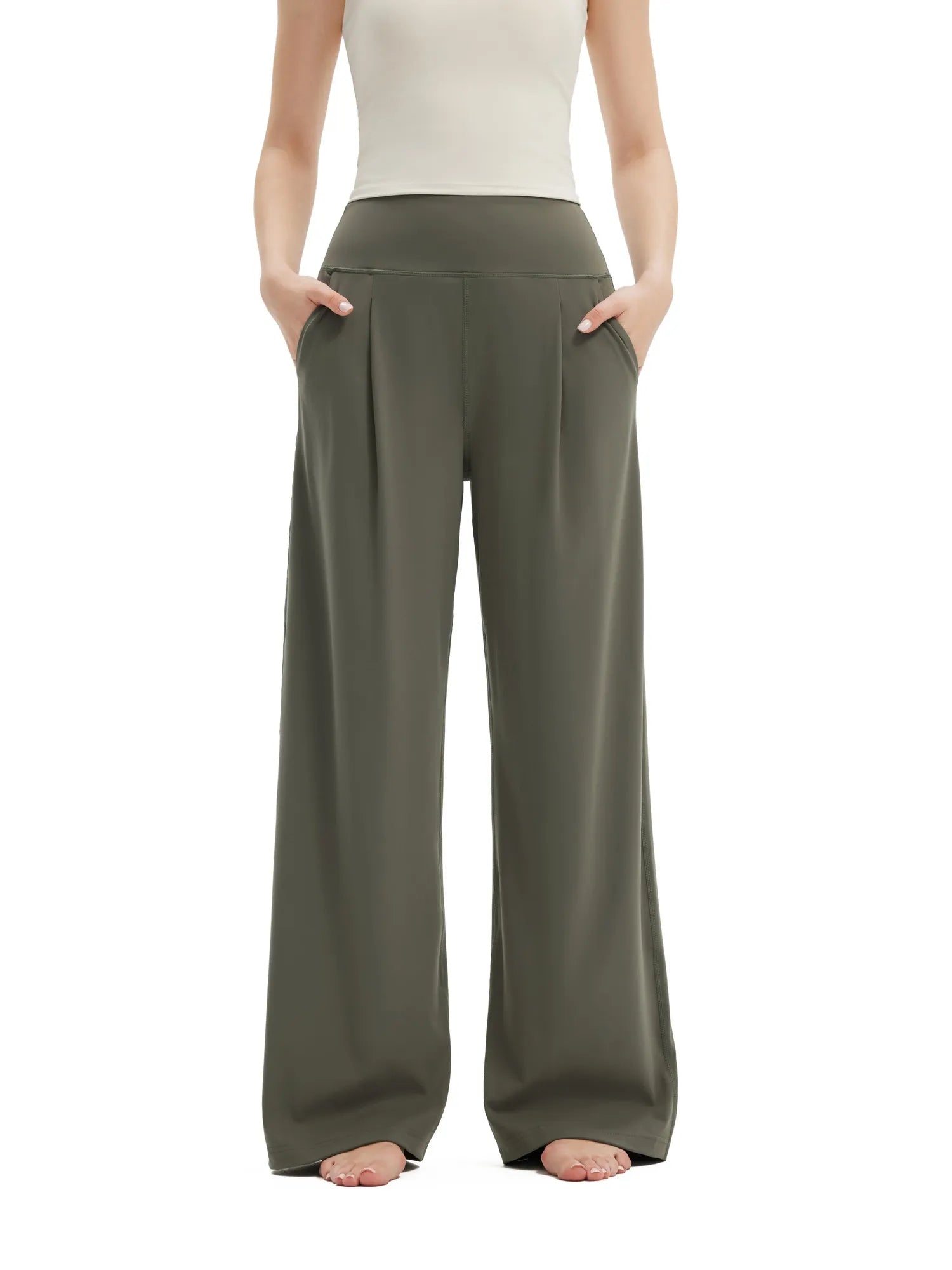 SUUKSESS Women Wide Leg Yoga Pants with Pockets 2025 High Waisted Casual Lounge Palazzo Pant-SUUKSESS-SUUKSESS