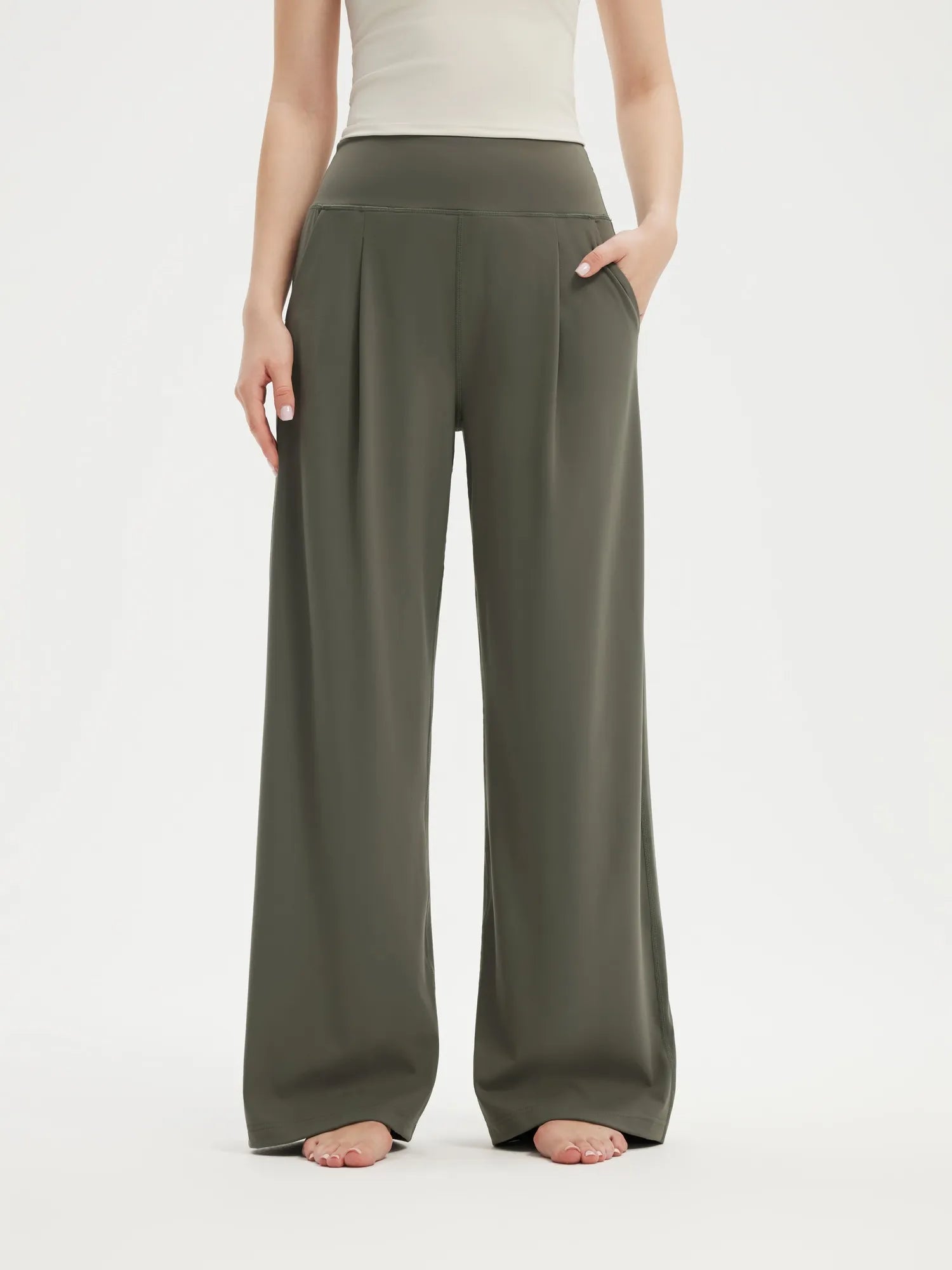 SUUKSESS Women Wide Leg Yoga Pants with Pockets 2025 High Waisted Casual Lounge Palazzo Pant-SUUKSESS-SUUKSESS