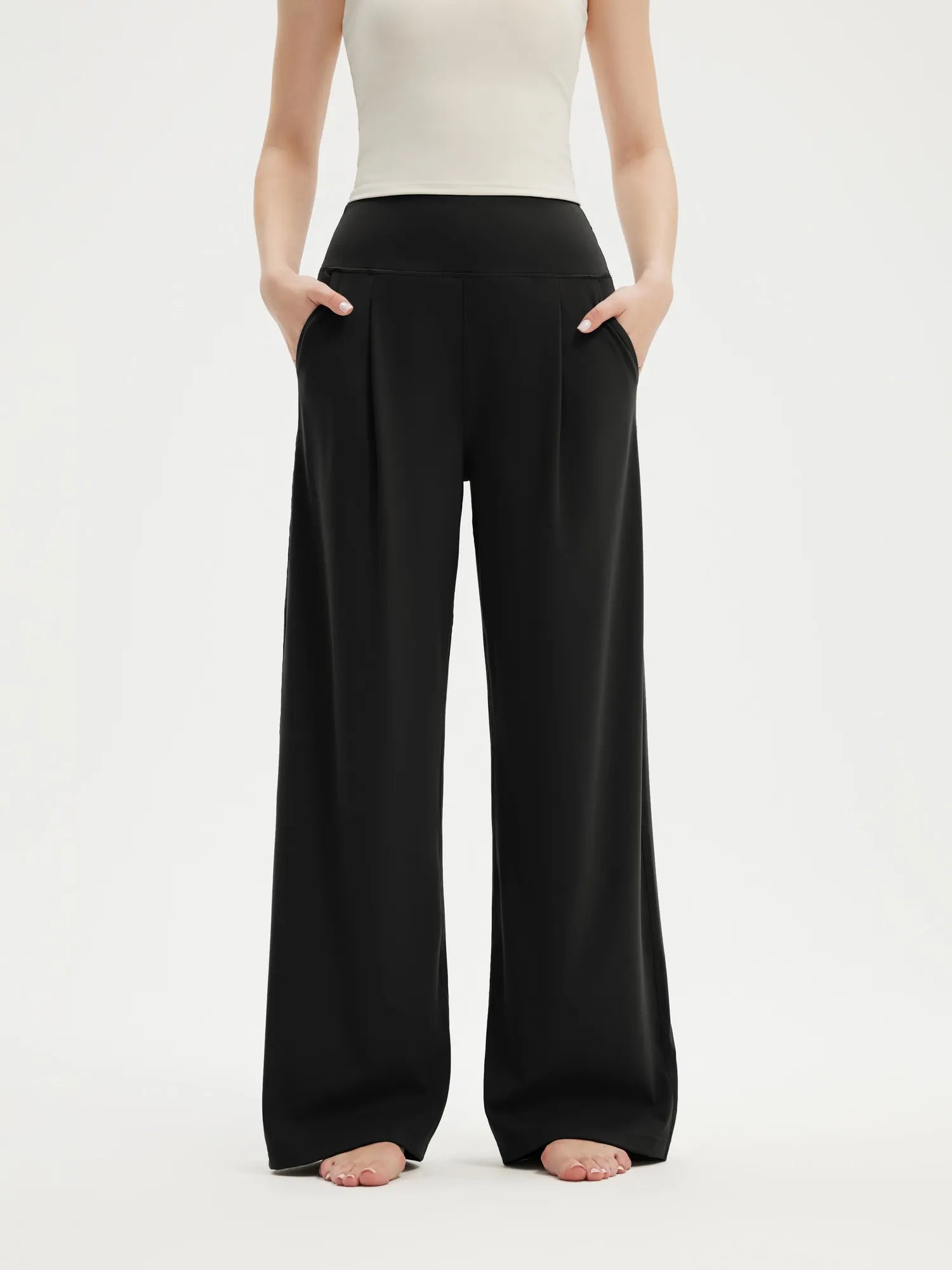 SUUKSESS Women Wide Leg Yoga Pants with Pockets 2025 High Waisted Casual Lounge Palazzo Pant-SUUKSESS-Black-XS-SUUKSESS