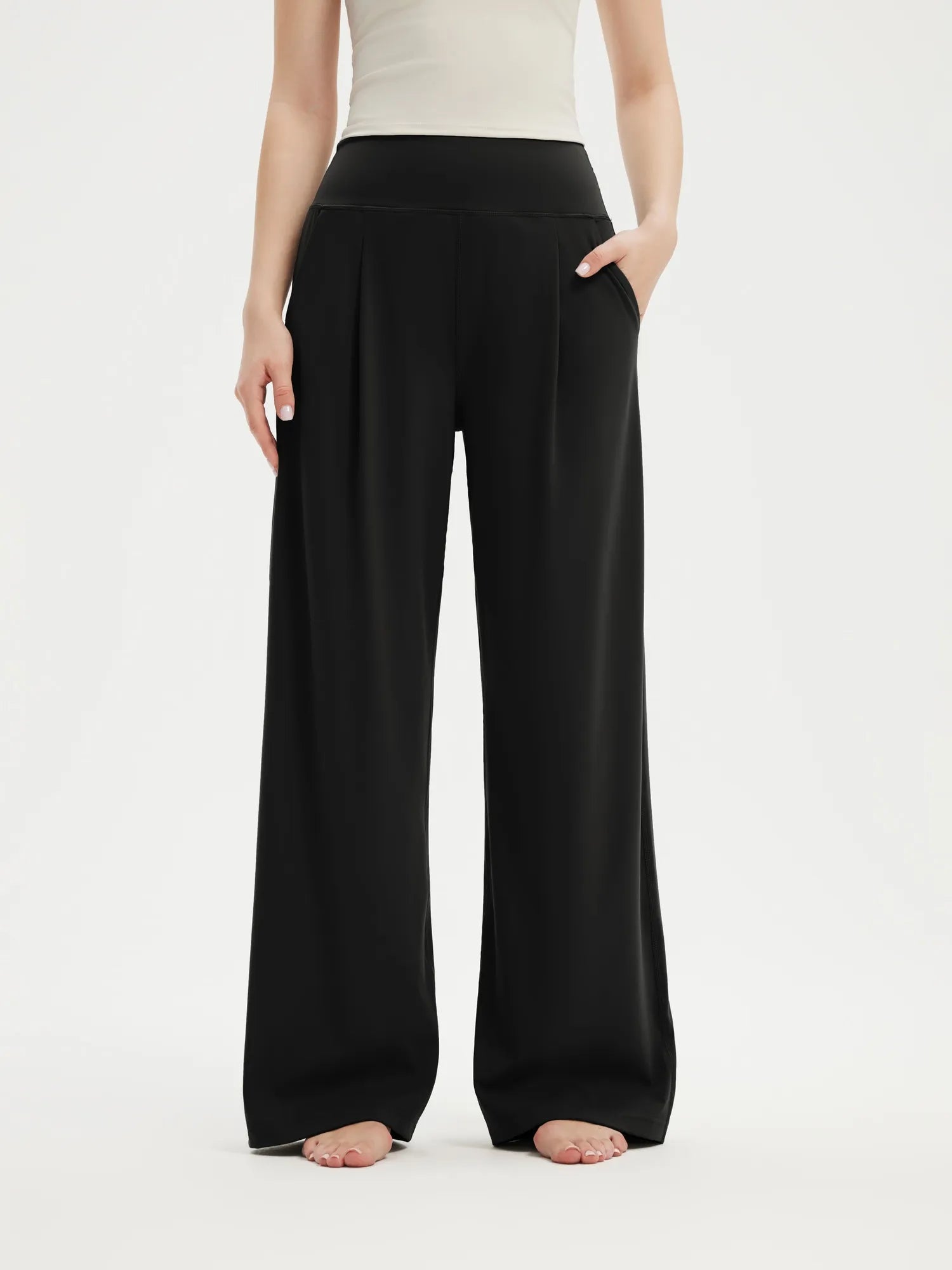 SUUKSESS Women Wide Leg Yoga Pants with Pockets 2025 High Waisted Casual Lounge Palazzo Pant-SUUKSESS-SUUKSESS