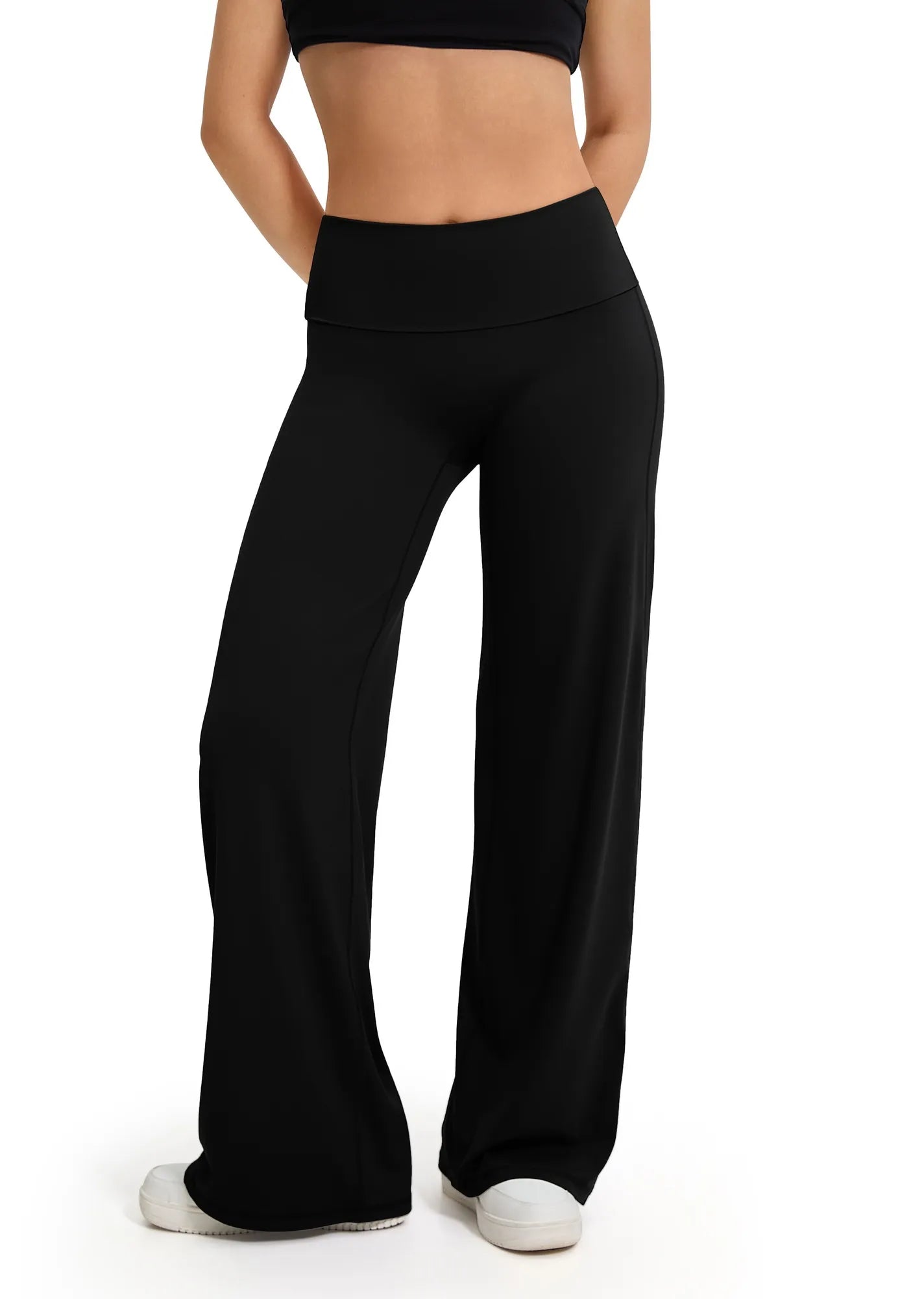 SUUKSESS Women Wide Leg Yoga Pants High Waisted Tummy Control Workout Leggings-SUUKSESS-SUUKSESS