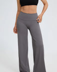 SUUKSESS Women Wide Leg Yoga Pants High Waisted Tummy Control Workout Leggings-SUUKSESS-SUUKSESS