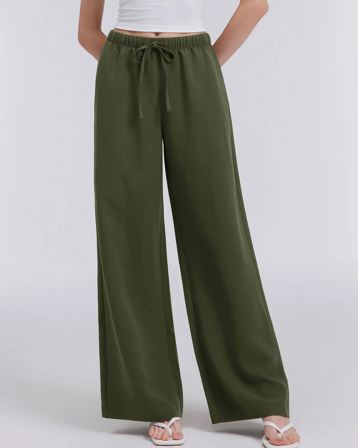 Wrinkle Free Wide Leg Pants