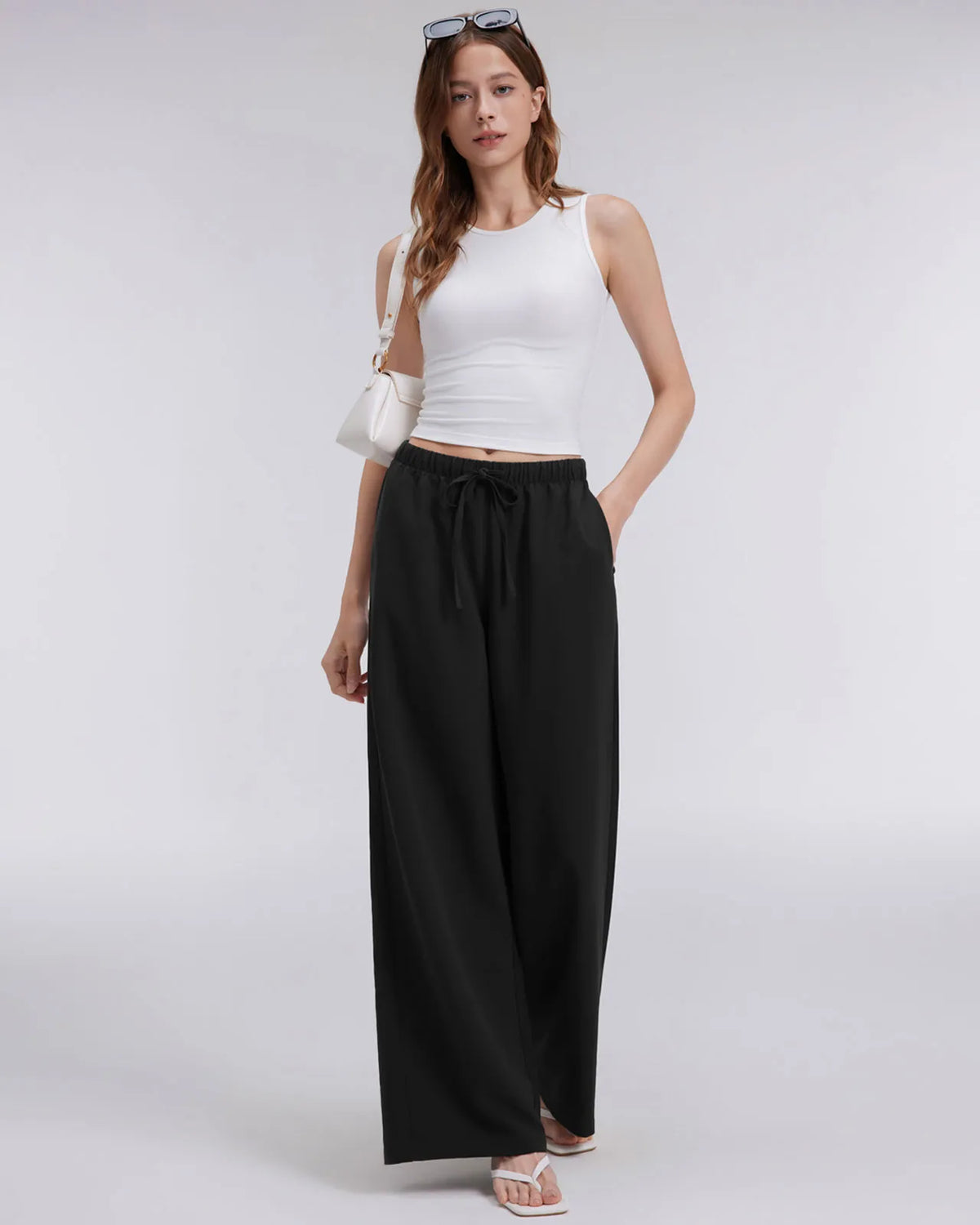 Wrinkle Free Wide Leg Pants