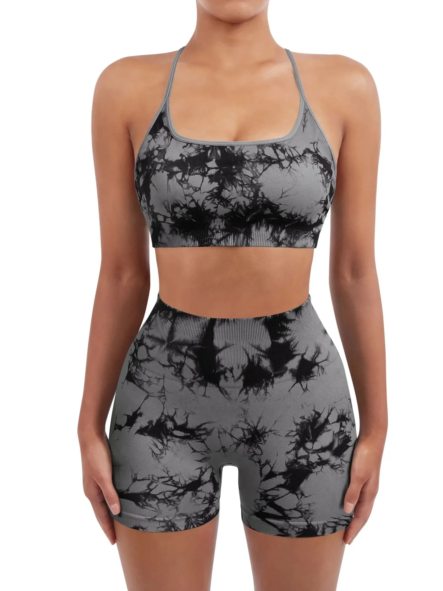 Colorful Seamless Workout Set-SUUKSESS-Black Tie Dye-XS-SUUKSESS