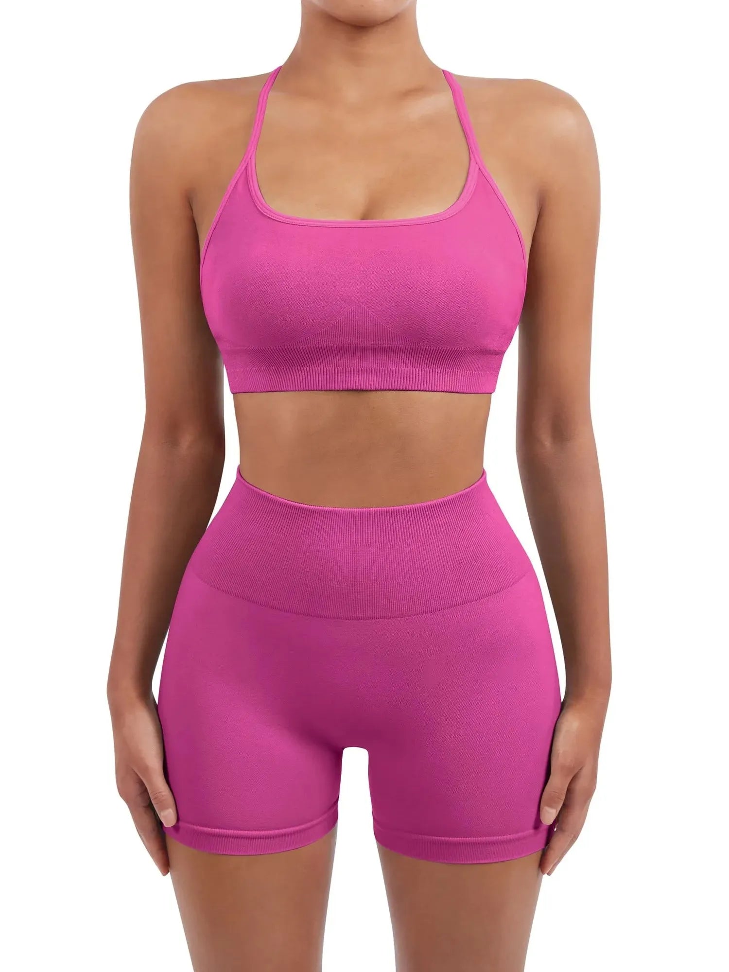 Seamless Workout Set-Activewear-SUUKSESS-Hot Pink-XS-SUUKSESS