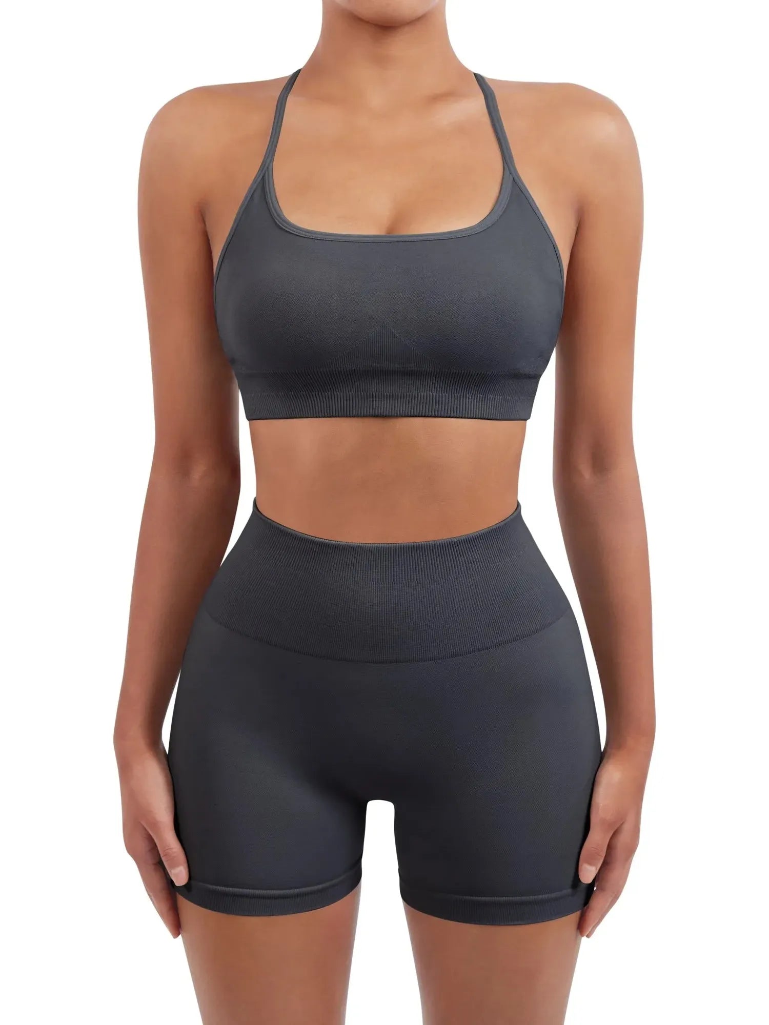 Seamless Workout Set-Activewear-SUUKSESS-Deep Grey-XS-SUUKSESS