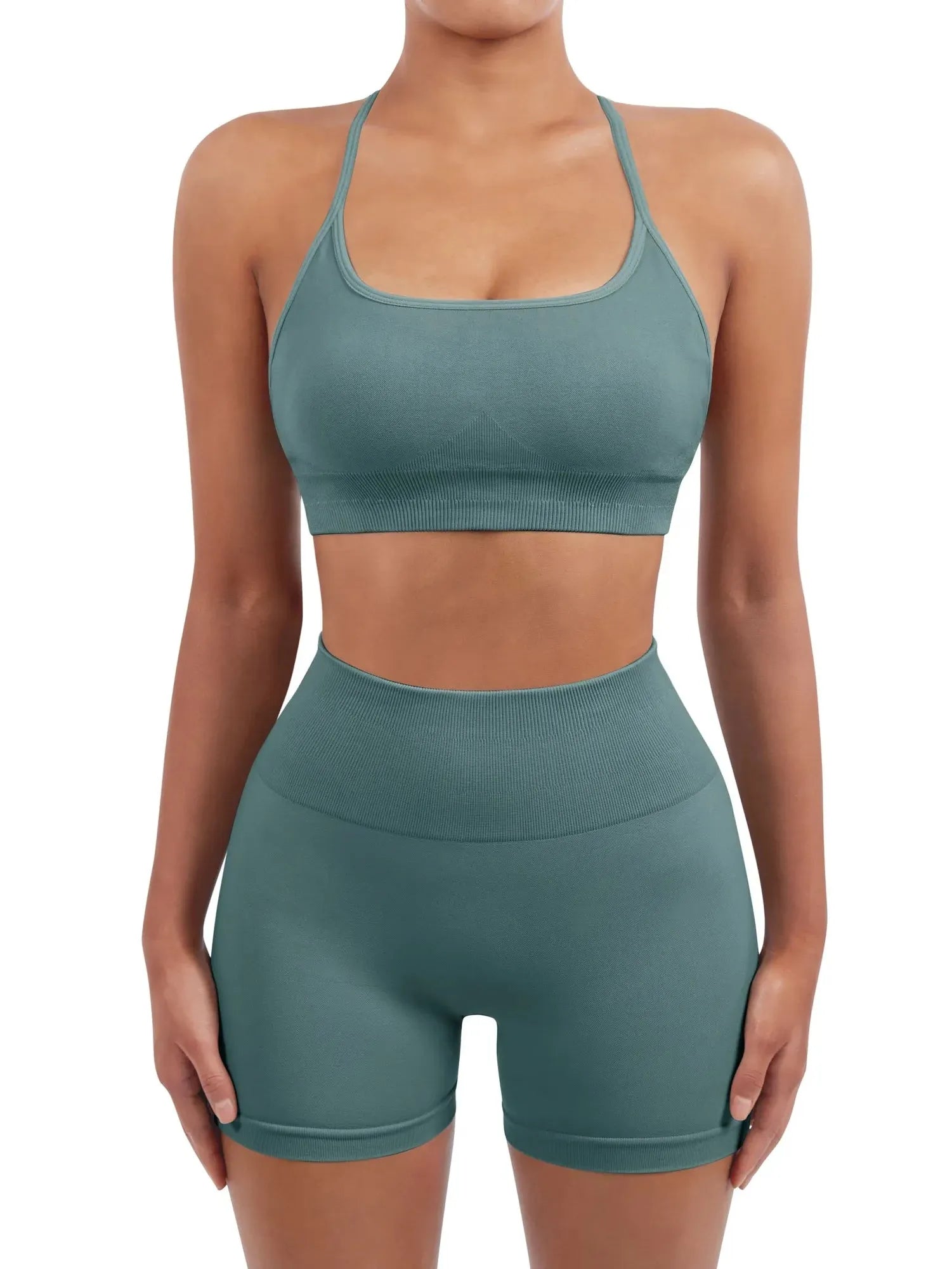 Seamless Workout Set-Activewear-SUUKSESS-Light Blue-XS-SUUKSESS