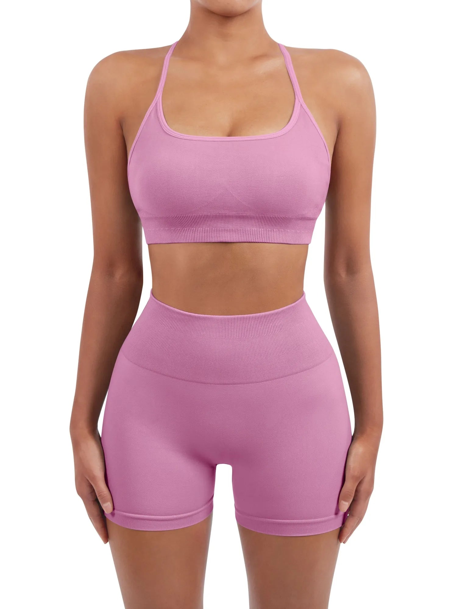 Seamless Workout Set-Activewear-SUUKSESS-Light Pink-XS-SUUKSESS