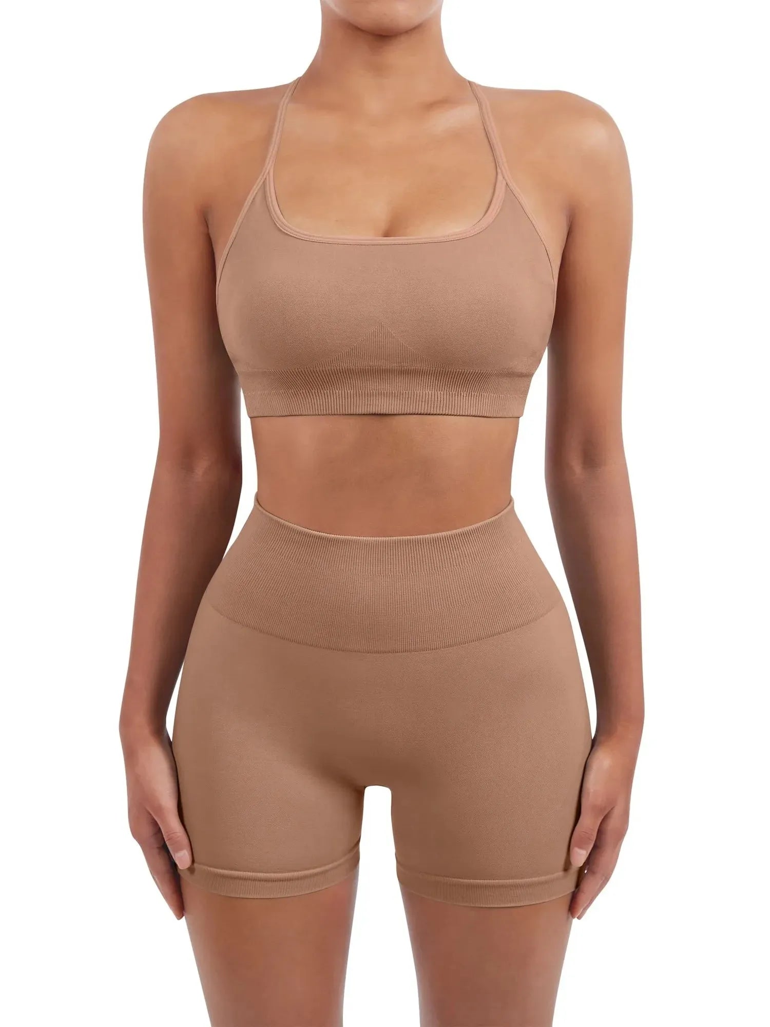 Colorful Seamless Workout Set-SUUKSESS-Coffee-XS-SUUKSESS