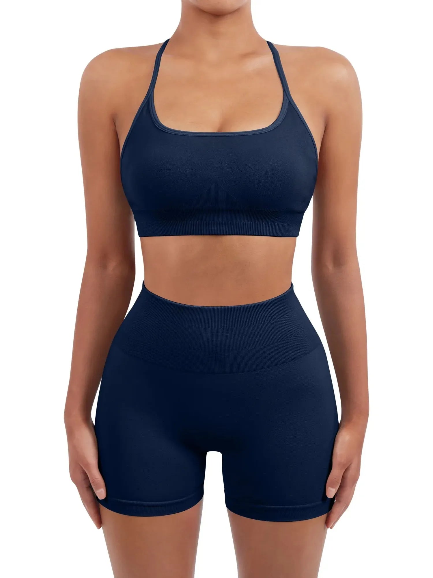 Seamless Workout Set-Activewear-SUUKSESS-Navy Blue-XS-SUUKSESS