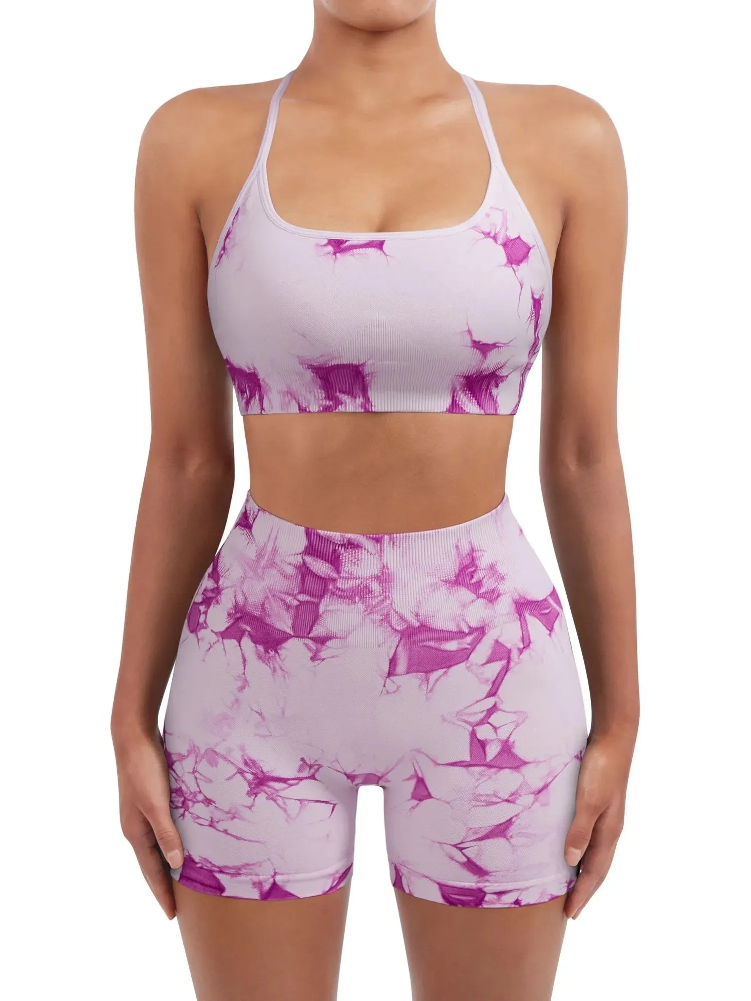 Colorful Seamless Workout Set-SUUKSESS-Pink Pastel-XS-SUUKSESS