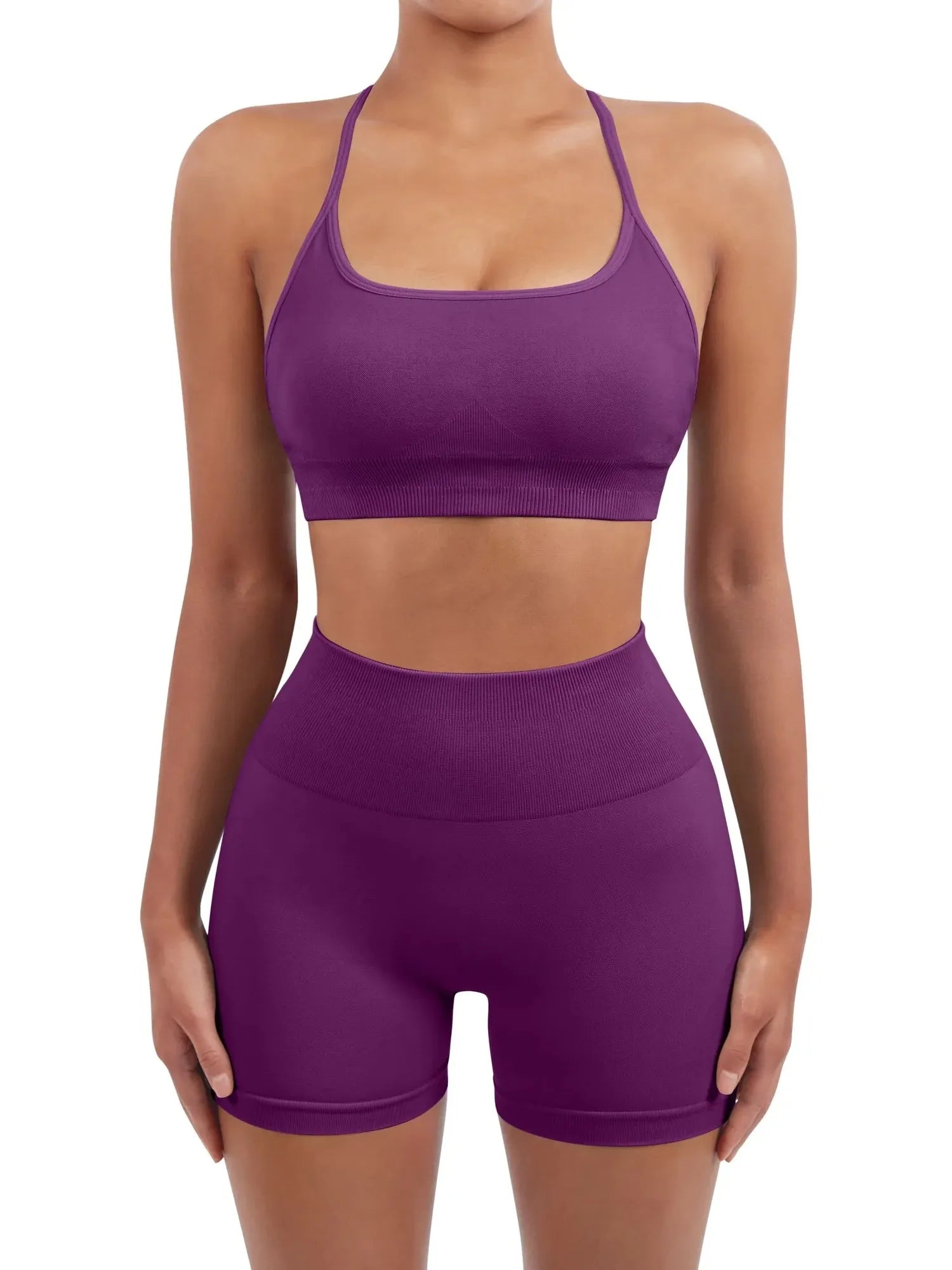 Seamless Workout Set-Activewear-SUUKSESS-Purple-XS-SUUKSESS