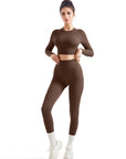 Seamless Crop Top Workout Set-SUUKSESS-SUUKSESS