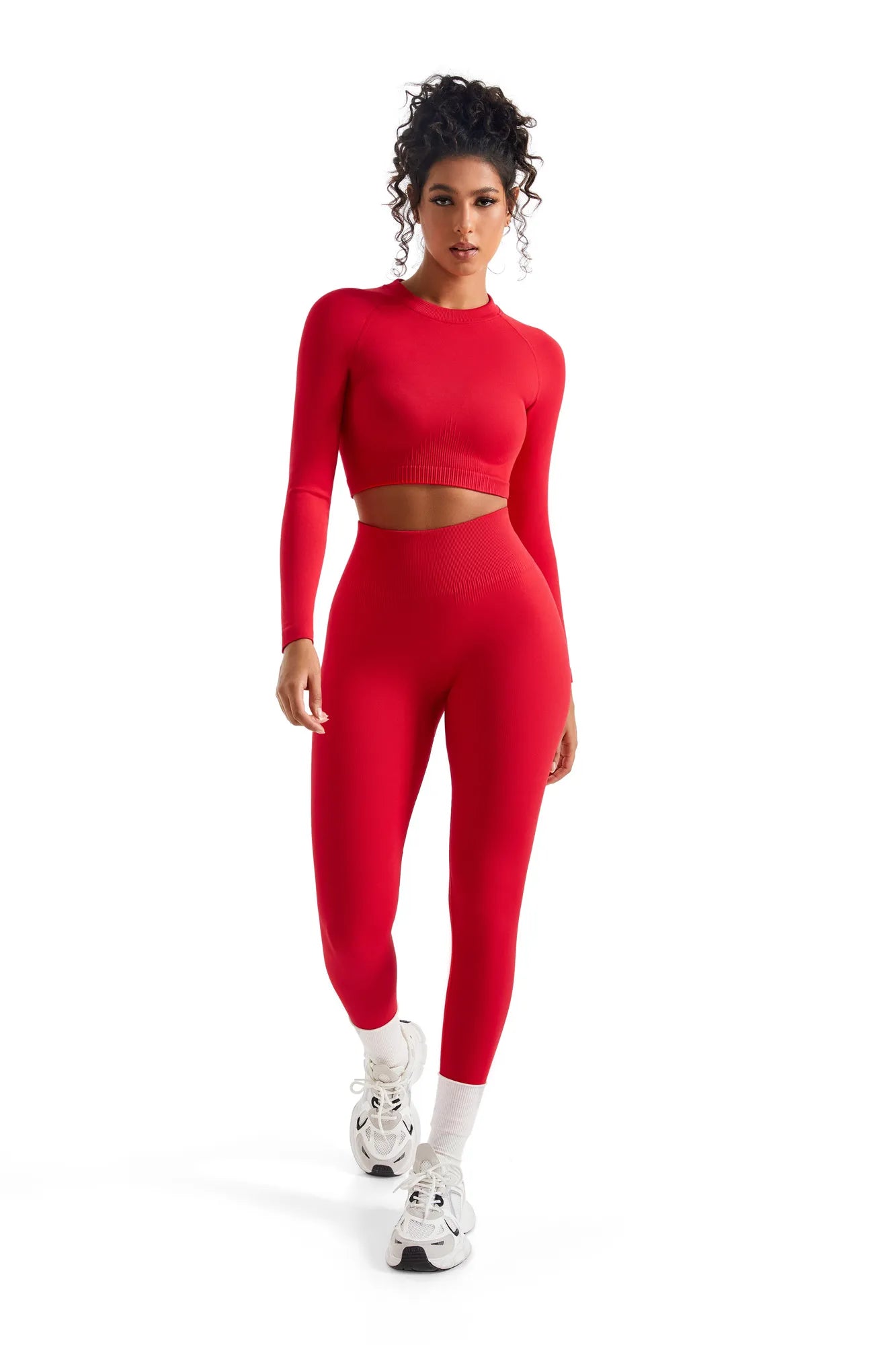 Seamless Crop Top Workout Set-SUUKSESS-SUUKSESS