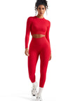 Seamless Crop Top Workout Set-SUUKSESS-SUUKSESS