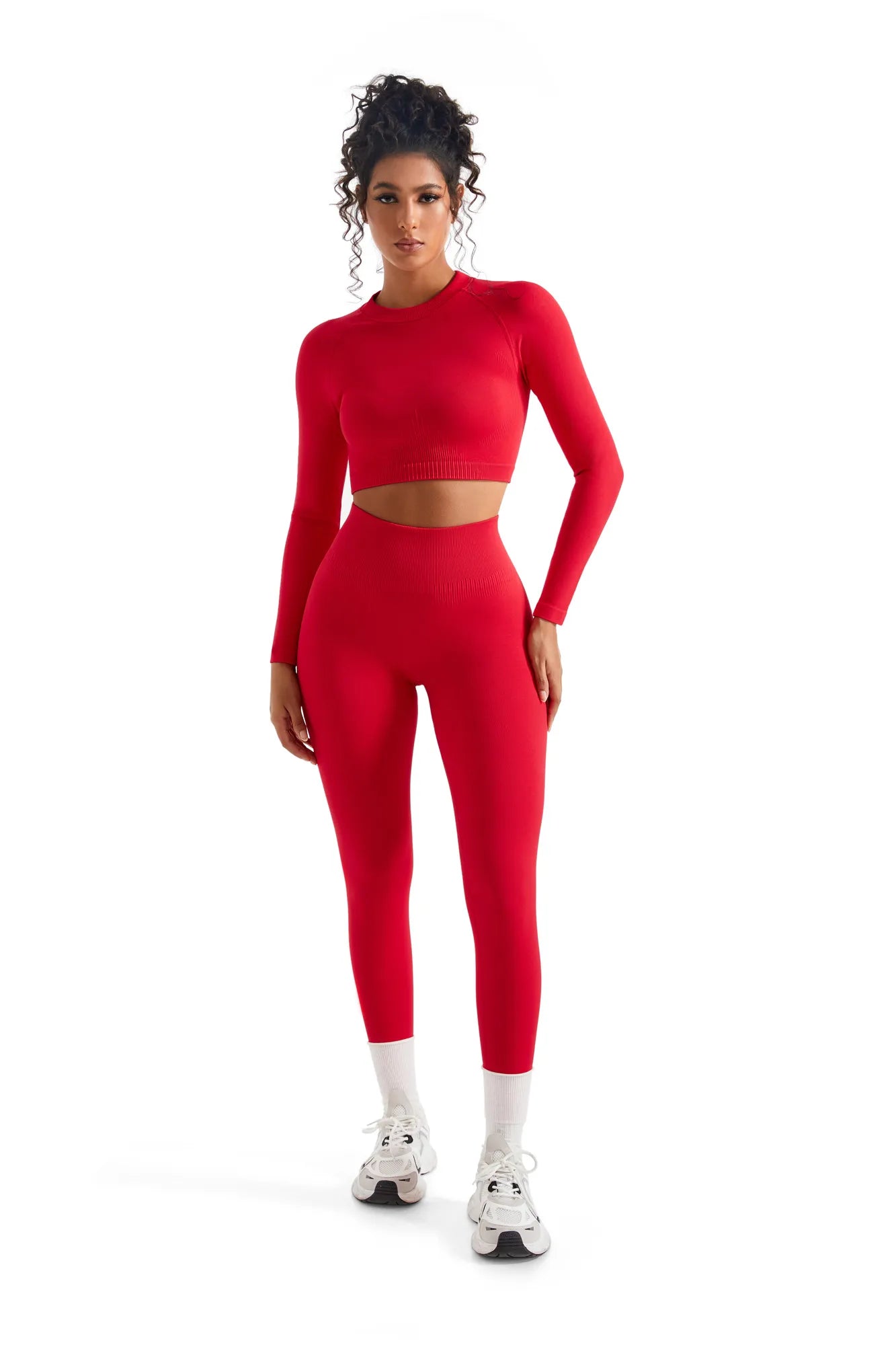 Seamless Crop Top Workout Set-SUUKSESS-SUUKSESS