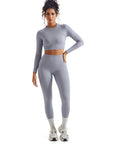 Seamless Crop Top Workout Set-SUUKSESS-SUUKSESS