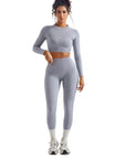 Seamless Crop Top Workout Set-SUUKSESS-SUUKSESS