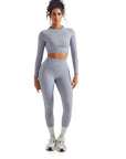 Seamless Crop Top Workout Set-SUUKSESS-SUUKSESS