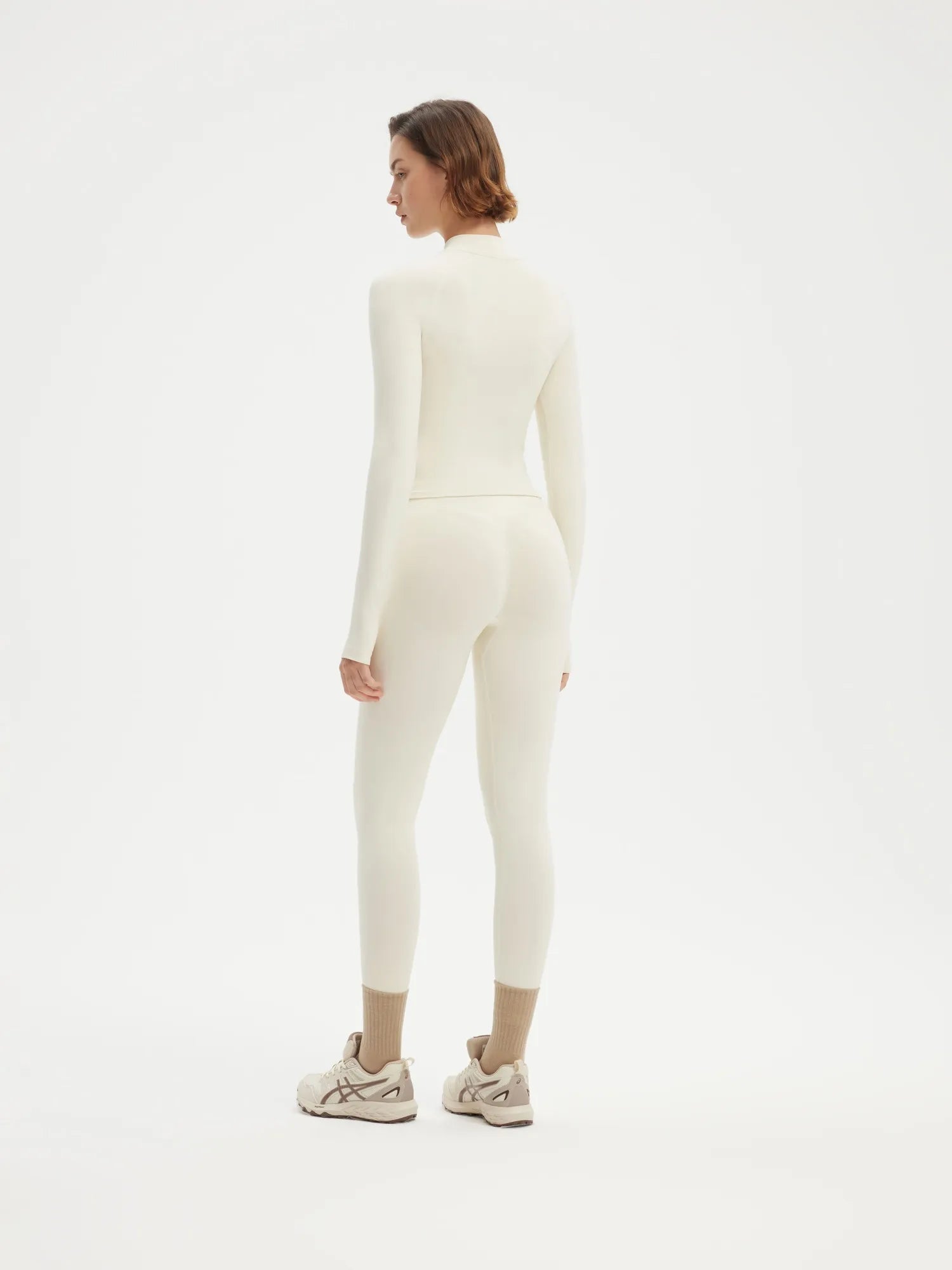 SUUKSESS Workout Sets for Women 2 Piece Seamless Long Sleeve Yoga Outfits Active Leggings Half Zippy Jacket Gym Set-SUUKSESS-SUUKSESS