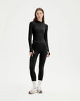 SUUKSESS Workout Sets for Women 2 Piece Seamless Long Sleeve Yoga Outfits Active Leggings Half Zippy Jacket Gym Set-SUUKSESS-Black-XS-SUUKSESS