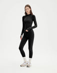 SUUKSESS Workout Sets for Women 2 Piece Seamless Long Sleeve Yoga Outfits Active Leggings Half Zippy Jacket Gym Set-SUUKSESS-SUUKSESS