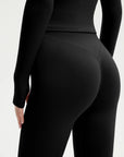 SUUKSESS Workout Sets for Women 2 Piece Seamless Long Sleeve Yoga Outfits Active Leggings Half Zippy Jacket Gym Set-SUUKSESS-SUUKSESS