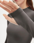 SUUKSESS Workout Sets for Women 2 Piece Seamless Long Sleeve Yoga Outfits Active Leggings Half Zippy Jacket Gym Set-SUUKSESS-SUUKSESS