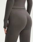 SUUKSESS Workout Sets for Women 2 Piece Seamless Long Sleeve Yoga Outfits Active Leggings Half Zippy Jacket Gym Set-SUUKSESS-SUUKSESS