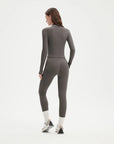 SUUKSESS Workout Sets for Women 2 Piece Seamless Long Sleeve Yoga Outfits Active Leggings Half Zippy Jacket Gym Set-SUUKSESS-SUUKSESS