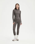 SUUKSESS Workout Sets for Women 2 Piece Seamless Long Sleeve Yoga Outfits Active Leggings Half Zippy Jacket Gym Set-SUUKSESS-SUUKSESS