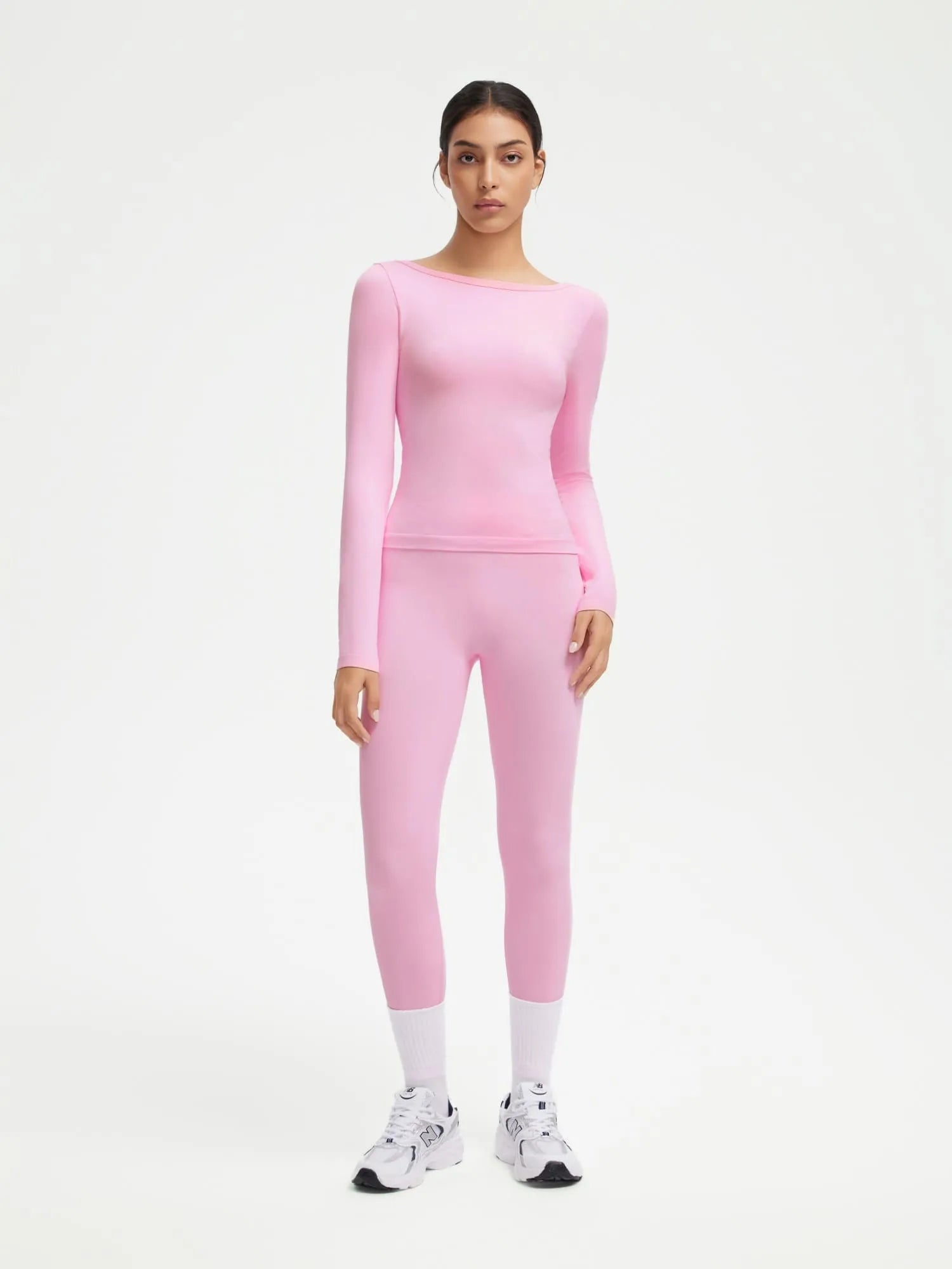 SUUKSESS Women 2 Piece Workout Sets High Waisted Seamless Leggings Active Long Sleeve Tops-SUUKSESS-SUUKSESS