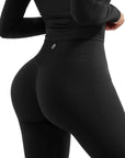 SUUKSESS Women 2 Piece Workout Sets High Waisted Seamless Leggings Active Long Sleeve Tops-SUUKSESS-SUUKSESS