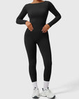 SUUKSESS Women 2 Piece Workout Sets High Waisted Seamless Leggings Active Long Sleeve Tops-SUUKSESS-SUUKSESS