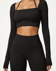 Square Neck 2 Piece Workout Sets-SS-SUUKSESS