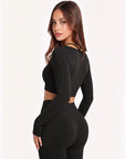 Square Neck 2 Piece Workout Sets-SS-SUUKSESS