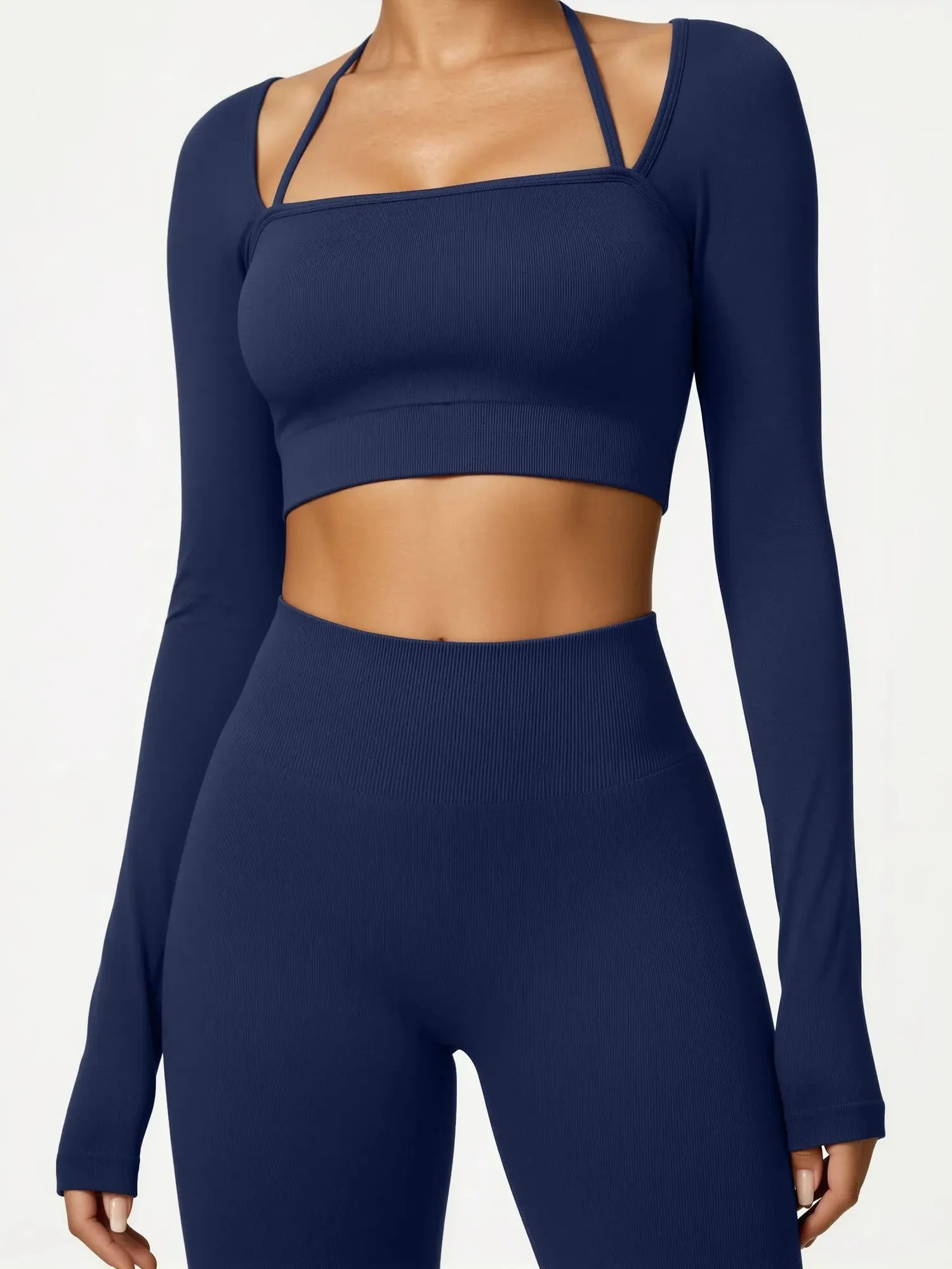 Square Neck 2 Piece Workout Sets-SS-SUUKSESS
