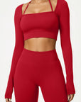 Square Neck 2 Piece Workout Sets-SS-SUUKSESS